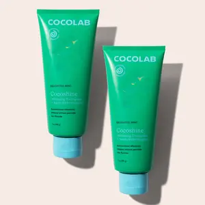 COCOLAB Cocoshine Whitening Jumbo Toothpaste Duo, 7 oz Each, Mint Flavor, Dual-Action Whitening & Enamel Support Without Fluoride