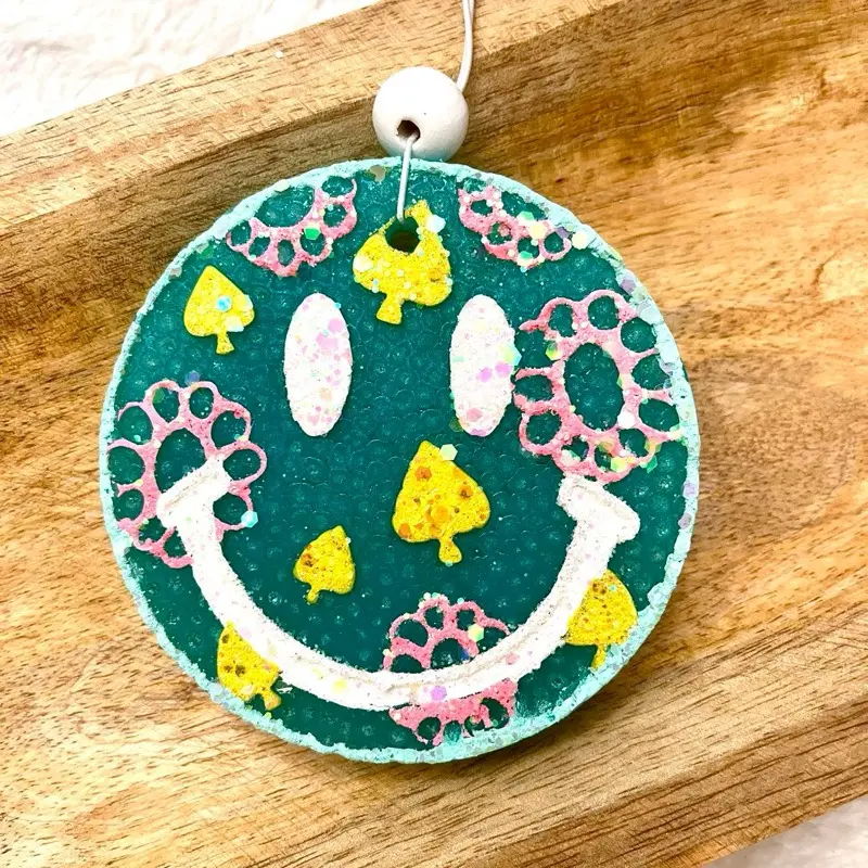 Spade & Floral Smiley Freshie- Perfect for your car or small space car air freshener cute freshies