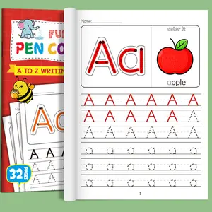 Children's English alphabet uppercase and lowercase English enlightenment cognitive memory painting red doodle fun painting red book, easy to achieve play and capacity enhancement.