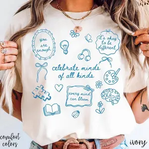 Comfort Colors Teacher Crewneck Sweatshirt, Positive Affirmation Mental Health Shirt, Inclusive Sped Top, Autism Awareness Tee, Neurodiverse