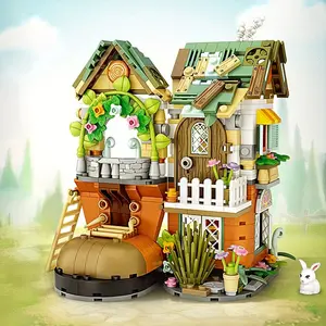 World Architecture Dwarf Hut Shoe House Ladder Garden Mini Blocks Bricks Building Toy for Adult Christmas Gift Home Decor Gifts for Birthdays