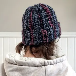 FUGGLEE DESIGNS Handmade Blue and Purple Crochet Beanie - Unique Stylish Design & High-Quality Acrylic Material - Perfect Gift for All Ages 10+ - Eco-Friendly & Easy Care - Made to Order