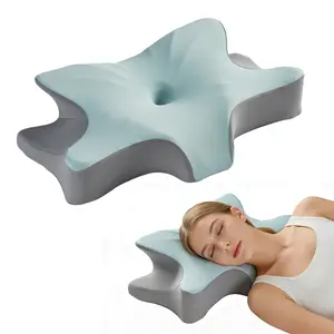 Cervical Neck Pillow for Sleeping, Ergonomic Side Sleeper Pillow with High Density Memory Foam & Washable Pillowcover, Orthopedic Support for Adults