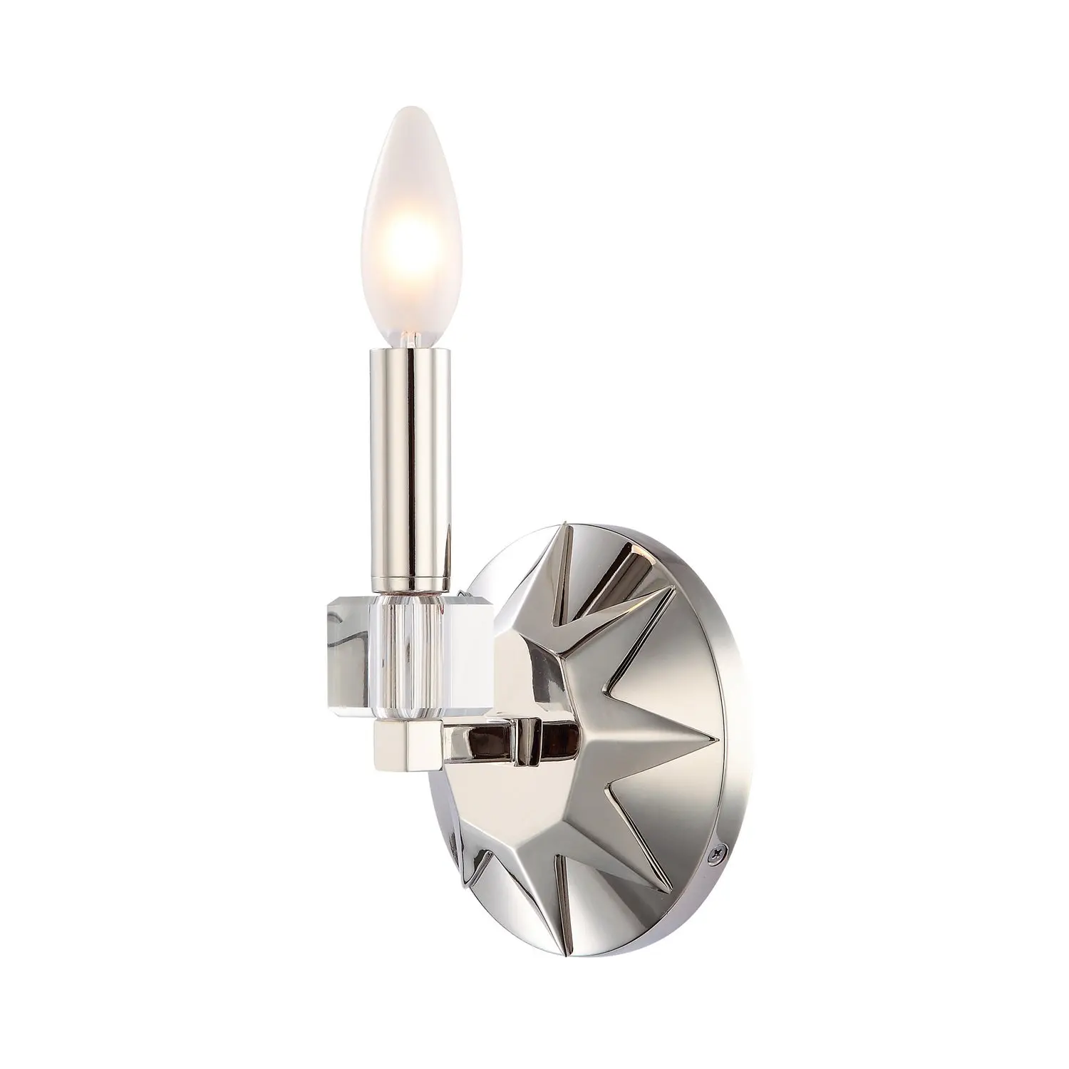Carson One Light Wall Sconce Polished Nickel