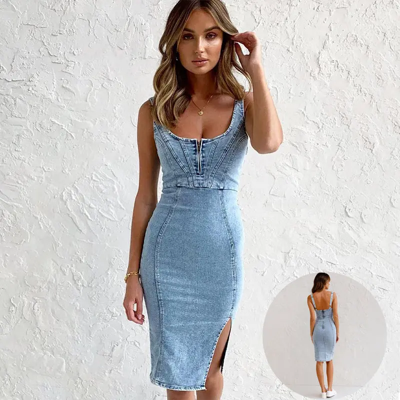 trf fitted denim dress - TikTok Shop trf fitted denim dress - TikTok Shop