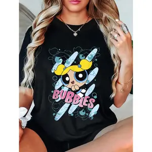 100% Cotton CN The Powerpuff Girls Bubbles Moves T-Shirt