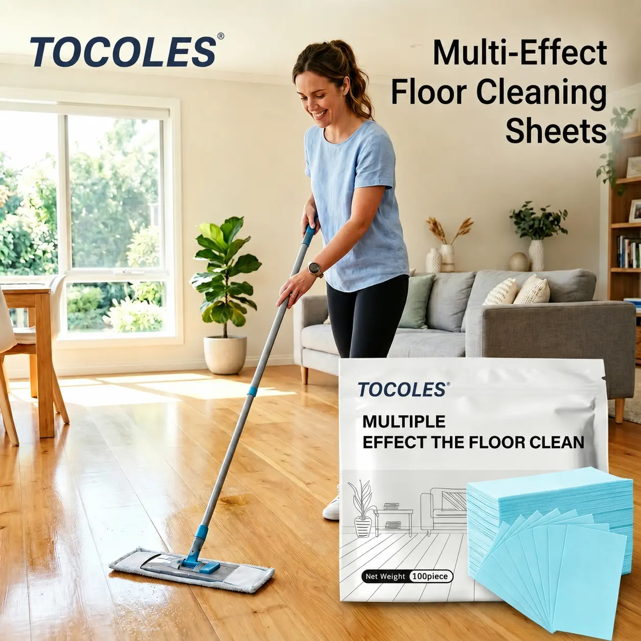 Household Floor Cleaning Tablets - Multi-Surface Antibacterial Cleaner for Hardwood, Laminate, Tile - Deodorizing & Maintenance Home Care Supplies