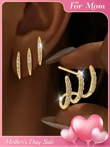 1 Pair of Sparkling Luxury Women's Prong-Set Earrings - Suitable for Any Occasion - The Ideal Gift for Women's Everyday Wear, Holidays, and Anniversaries