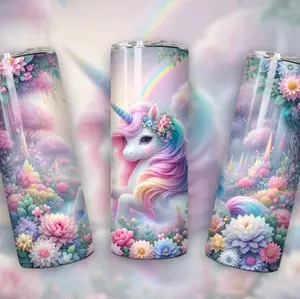 Unicorn 20oz Tumbler for Cold Beverages with Lid and Straw cup
