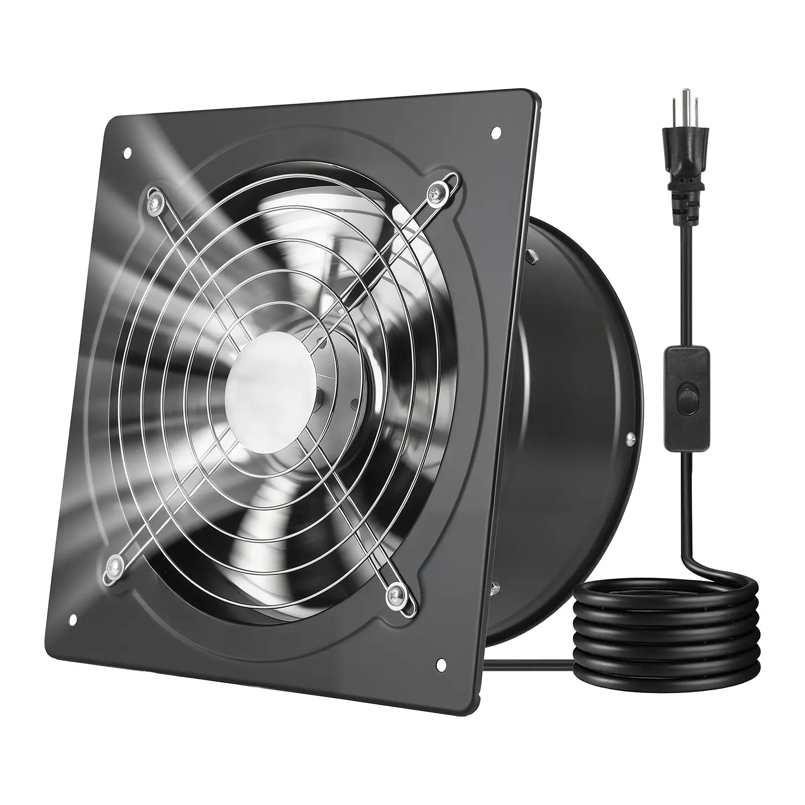 【SummerFinds】VEVOR 10-Inch High Velocity Wall Mounted Fan, 988 CFM Exhaust Fan with On/Off Control, Low Consumption Ventilation Ventilator for Attic, Garage, Black