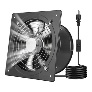 VEVOR 10 Inch Exhaust Fan, 988 CFM High Velocity Wall Mount Vent Fan with On/Off Control, Low Consumption, Portable Ventilation Extractor for Attic,Garage,Basement,Workshop,Kitchen, Chicken Coop,Black