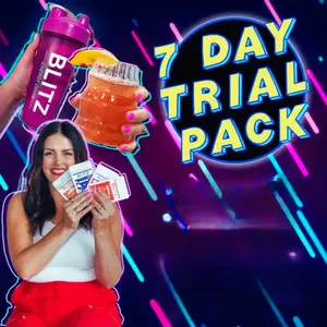 Blitz Energy 7-Day Trial Pack w/Shaker Bottle, 4 options, Mixed, Peach Mango, Grape & Watermelon