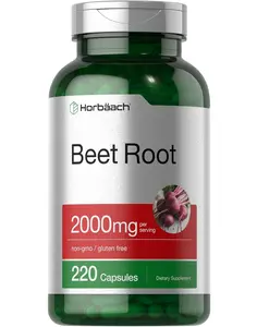 Horbäach Beet Root Powder Capsules | 220 Pills | Herbal Extract | Non-GMO, Gluten Free Supplement