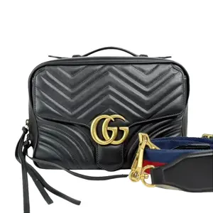 Pre-owned GUCCI GG Leather Crossbody Bags Gucci Black Marmont Shoulder Bag Crossbody