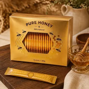 Organic Honey -12 Sachet X 20g per with Bee Pollen & Royal Jelly Sweet & Pure