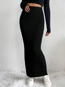 Women's Casual Warm Straight-Leg Mid-Length Skirt, Fall Winter Fashion, Versatile Single Piece, Comfortable and Stylish