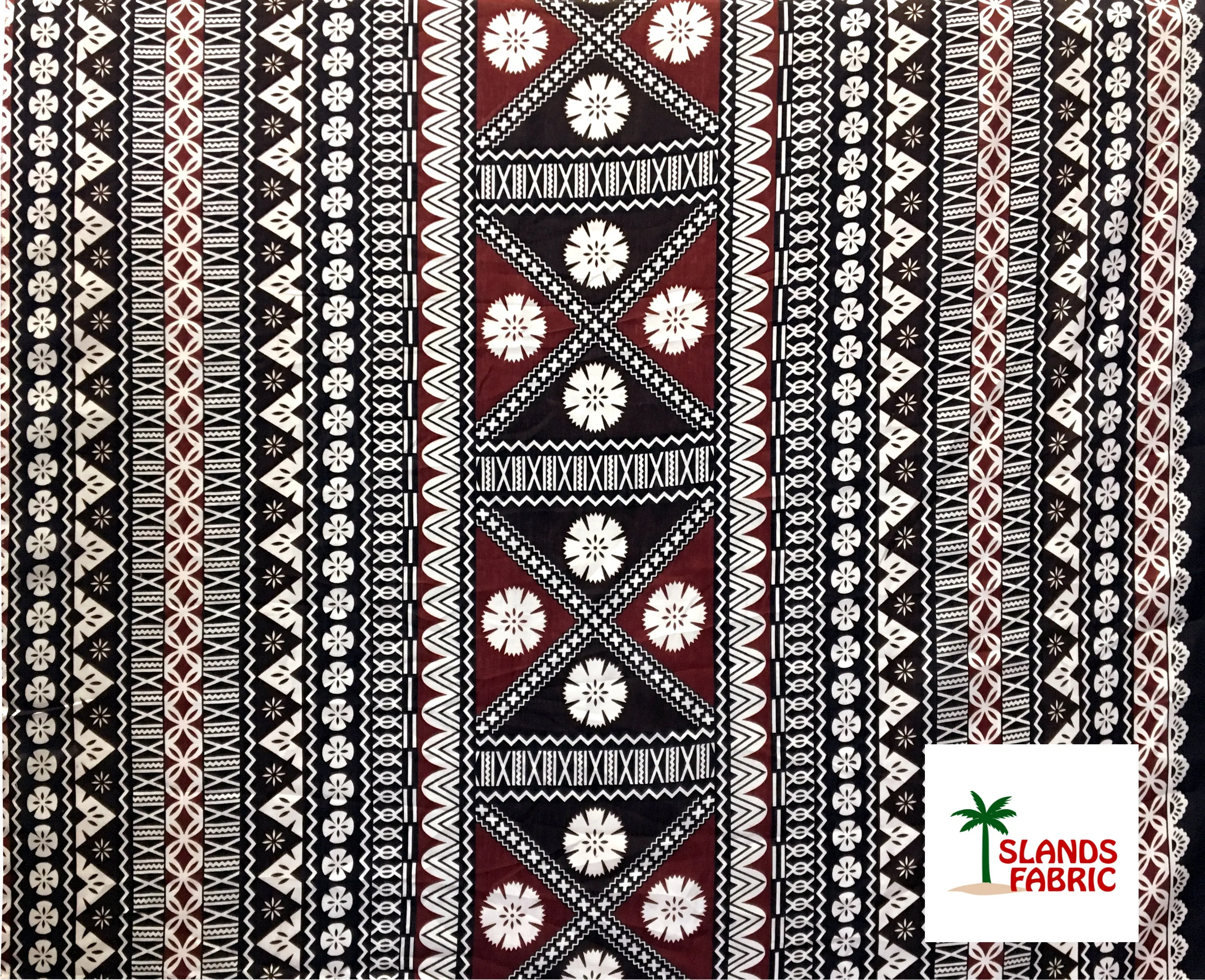 Traditional Art Fijian Tapa Polyester Fabric - Continuous Piece, Cultural Elegance, for Sewing, Soft Furnishings, Gauze, Per Yard