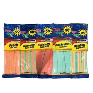 Sour Belts 6 Packs - 5 Delicious Flavors - 6x3oz Bags Total 18oz - Sweet Snack Candy - 6 Packs Of Sour Strip Belts Sour Gummy Variety Sour Gummy Worms