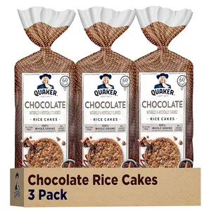 Quaker Large Rice Cakes, Chocolate, 7.23 oz Bags, (3 Pack), Gluten Free, Whole Grain, No Added Colors Snack Butter