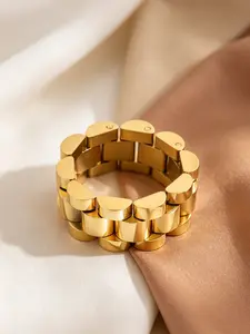 Unisex Punk Style Three Bead Strap Ring, Stackable Rings, Stainless Steel Non Tarnish Jewelry for All Seasons, Perfect Gift for Birthdays & Vacations