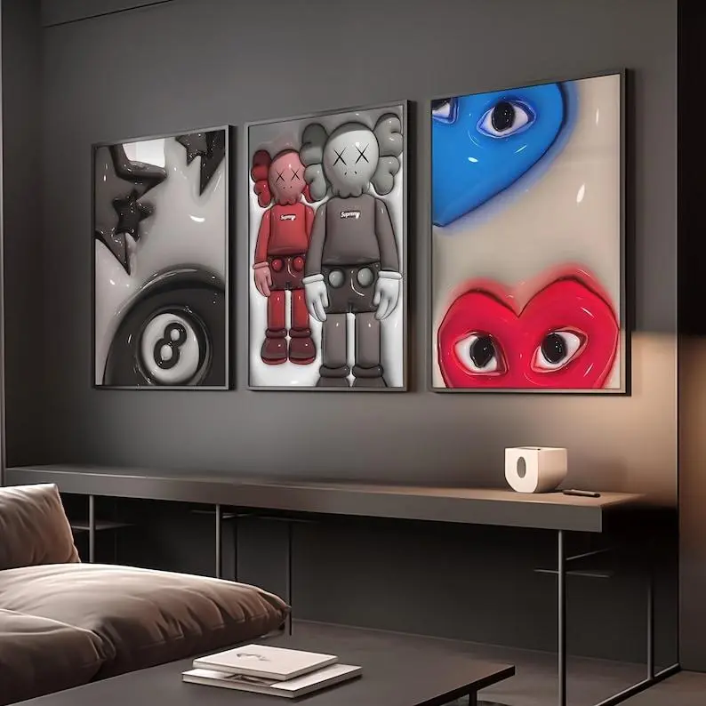 Set of 3 - Hypebeast Room Poster, Trendy Wall Décor UNFRAMED
