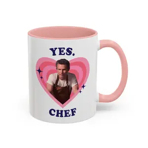 Shawn Hatosy Yes Chef Retro Heart Mug, Dr. Jack Abbot Design Accent Ceramic Mug, (11oz)