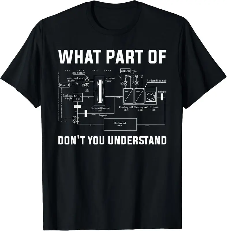 Men's Classic Round Neck Short-Sleeve Cotton Graphic T-Shirt - Unisex Soft Tee, Casual T-Shirts with Fun HVAC Technician Prints