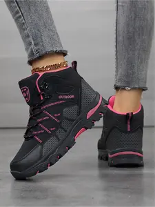 Women's Hiking Boots Non Slip Wear Resistant High Top Outdoor Trekking Casual Sneakers Casual Hiking Shoes