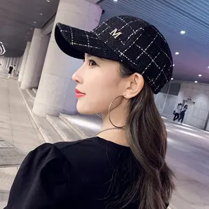 Women's Baseball Cap Trendy Fashion Casual Snapback Hat, Stylish Grid Design for Daily Wear, Perfect for Summer