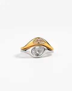 Two Tone Double Ring Set