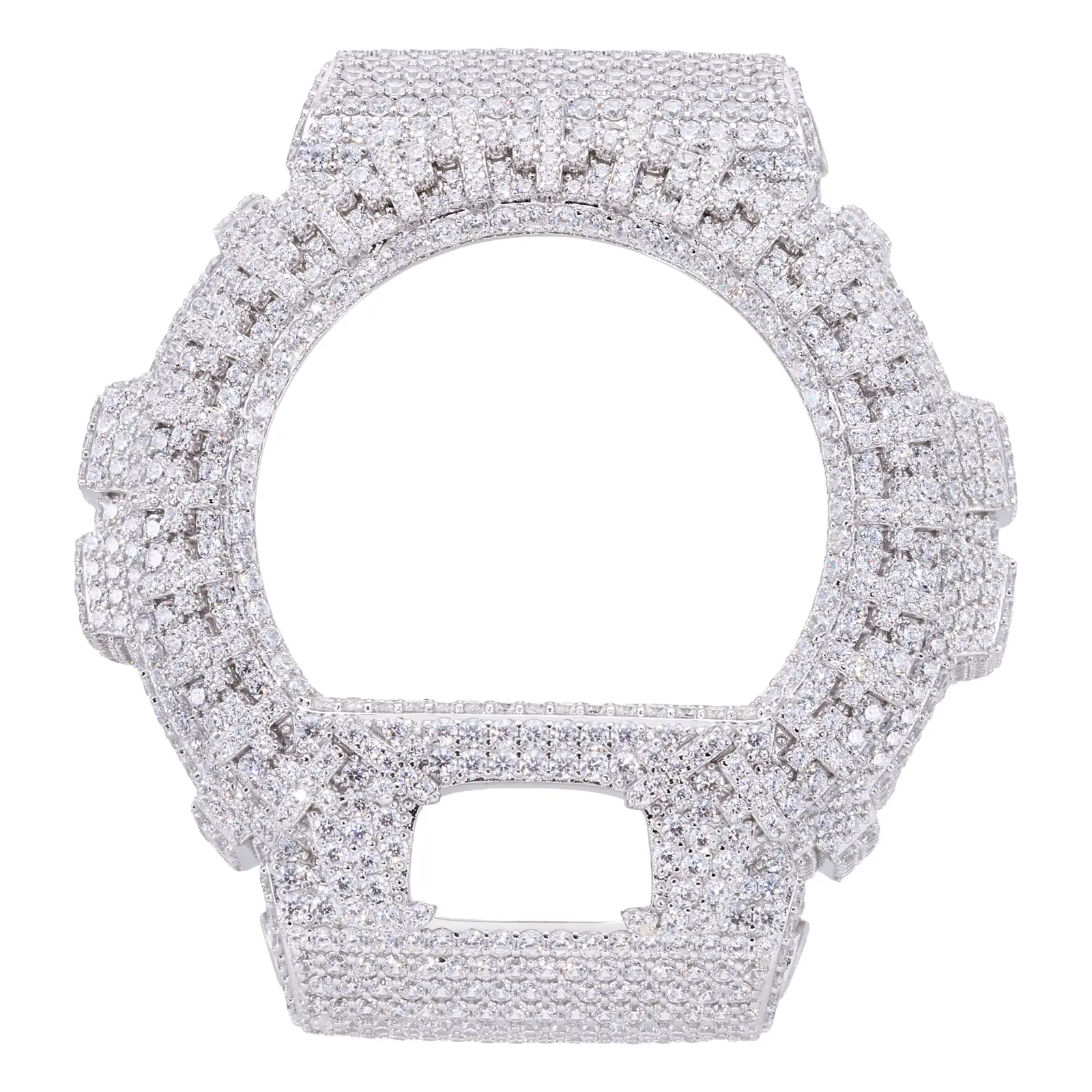 UCCIYO Watch Case CMW42 Copper Moissanite Iced Out Watch Bezel Case for DW6900 Women Men Hip Hop Jewelry Gift Valentines Day gift Covers Golden【#CMW42】