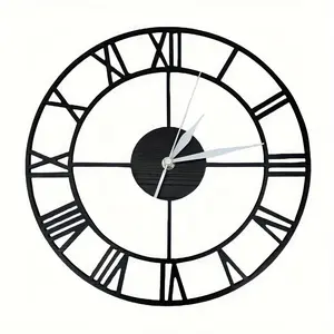 11.81-Inch Wooden Silent Wall Clock, Roman Numerals, Big Ban Style, Medieval Modern Classic, Bedroom, Living Room, Office, Gift