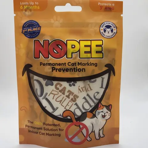 NOPEE Cat Marking Prevention,  Lasts 3 to 6 months, Cloth double layer fabric bag, White with Cats, Prevents cat marking, includes 1 bag