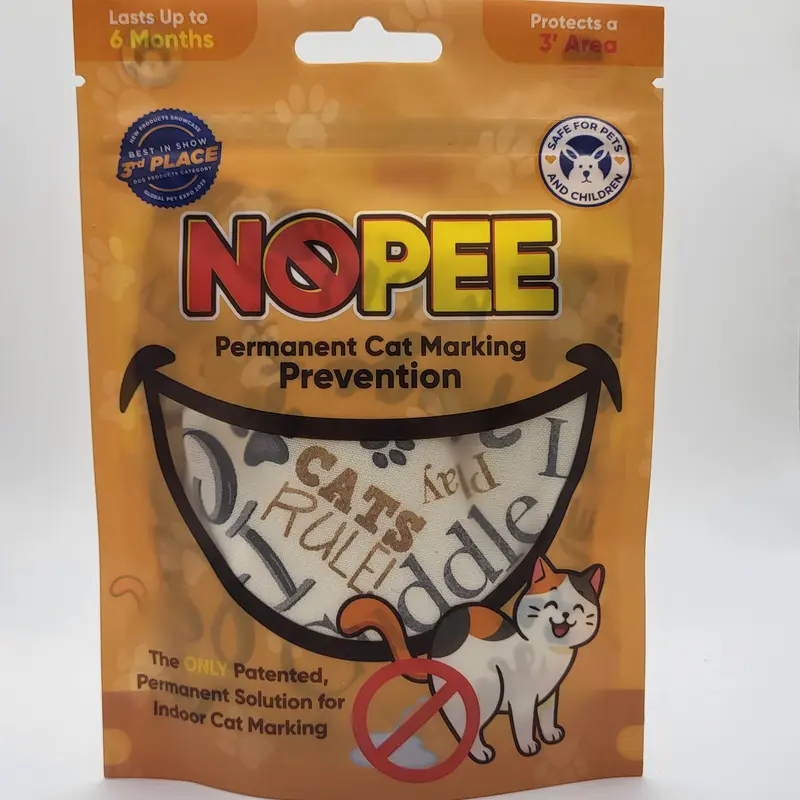 NOPEE Cat Marking Prevention, Lasts 3 to 6 months, Cloth double layer fabric bag, White with Cats, Prevents cat marking, includes 1 bag