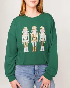 Alpine Nutcracker Sequin Sweatshirt - Dark Green