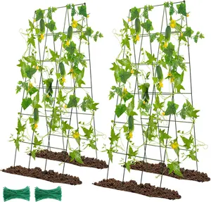 48" Hx 18" L Cucumber Trellis for Garden A Frame Plant Support for Raised Bed, Outdoor Indoor Plant Garden Trellis for Climbing Plants (2 Packs)