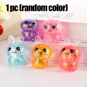 Glitter Cartoon Rabbit Squeeze Toy Made of Maltose Material – Stress-Relief Toy for Creative Emotional Release and Daily Stress Relief