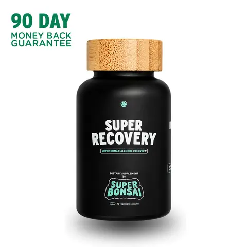 SuperBonsai Super Recovery Organic Dietary Supplement - Research Backed Natural Ingredients with DHM and Milk Thistle, Liver Support Aid - GMO, Gluten, Vegan-Friendly, Sugar-Free, Doctor‑Formulated, Morning‑After Help