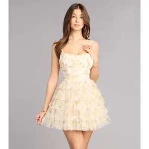 Hazel Floral Ruffle A-Line Mini Dress
