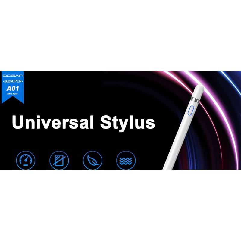 Active Digital Stylus Pen for Touchscreen, Stylus Pencil for Apple iPad mini/Pro/Air, Samsung, iPhone, Android and Most Phone & Tablet, 1.5mm Fine Point Rechargeable Pens - White