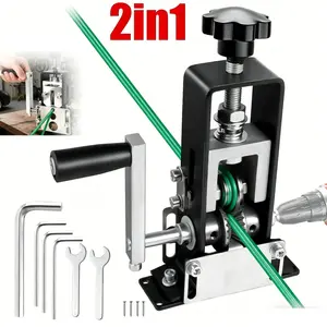 2 in 1 Manual Wire Stripper, Hand Crank & Drill Powered Cable Stripping Tool, Fits 1-25mm Wires for Copper Recycling