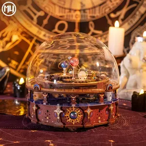 MUXMIAOSPCE Fan Yuxing Music Box Gear 3D Three-Dimensional Metal Puzzle Model Handmade DIY Birthday Gift for Boyfriend Halloween Educational Ornament Luminous Decoration