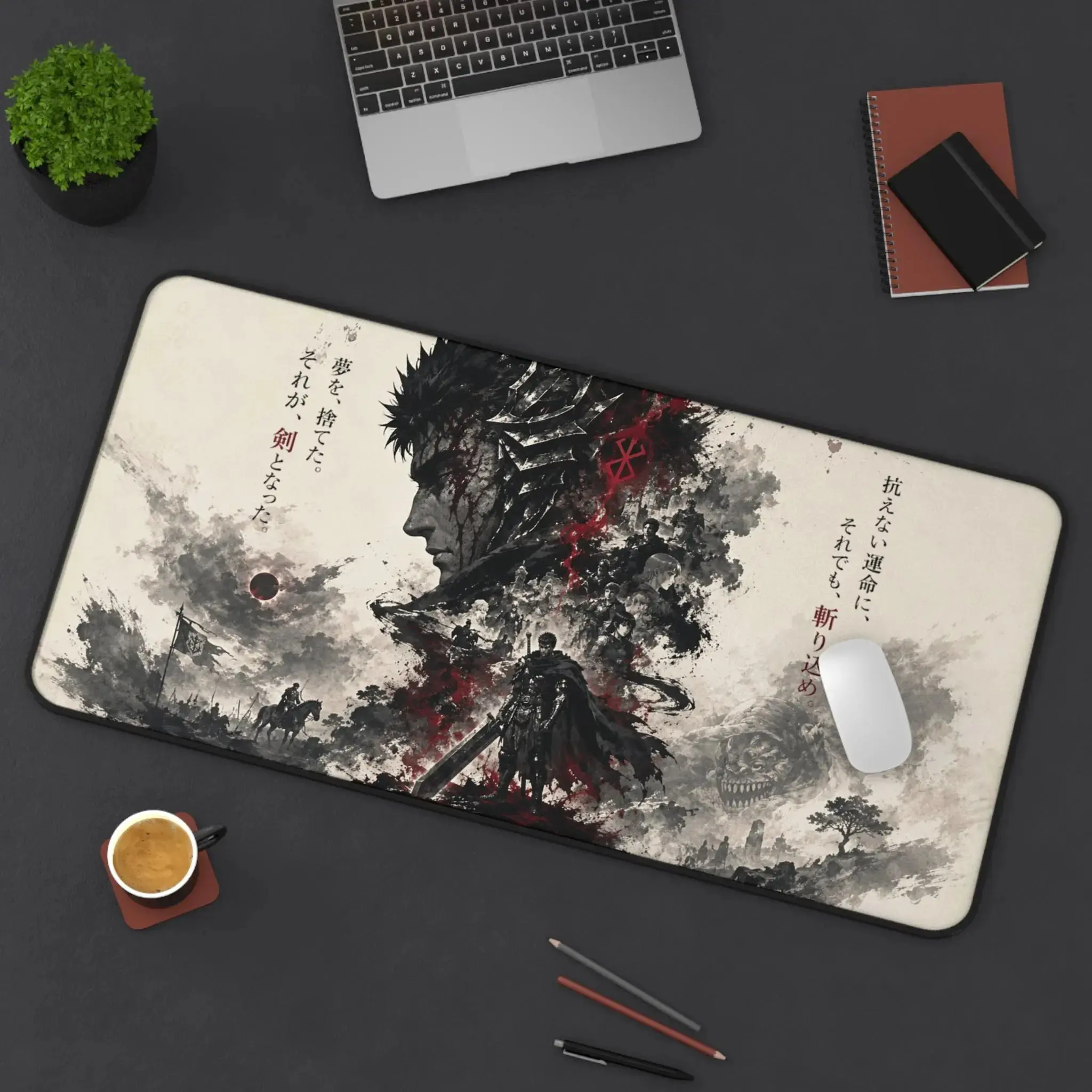 Berserk Guts Gaming Mouse Pad Anime Desk Mat | Dark Fantasy Manga Mousepad | Gamer Desk Setup | Otaku Gift | Keyboard Pad