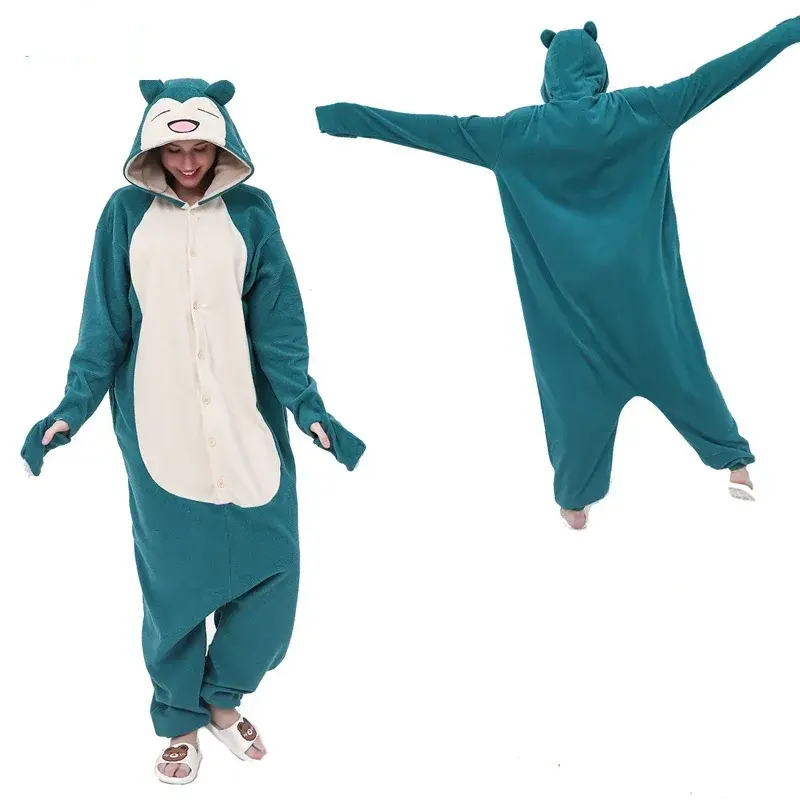 Smile Snorlax Onesie Kigurumi Pajamas Adults Cosplay Costume Halloween Christmas Anime Sleepwear Suit