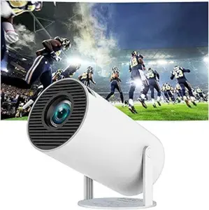 Mini Projector, Support 4K 1080P Portable Projector with Dual Band WIFI6 5G Wireless 5.2 Bluetooth Android 11, 200 ANSI Lumens, 180° Rotatable, Auto Keystone Correction,35"-130" Screen Video Projector Connection Noise Audio Automatic White