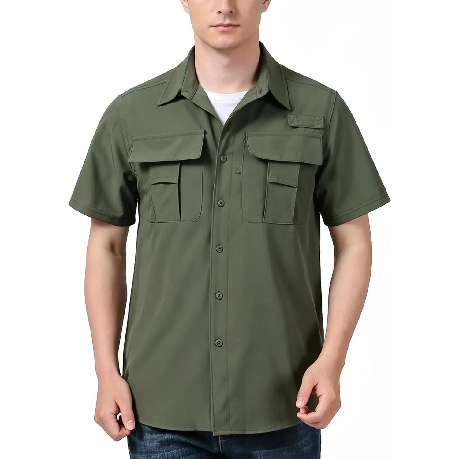 Men's Short Sleeve Quick-Dry Fishing Shirts with Breathable Fabric | Ultra Lightweight & Easy to Carry, Skin-Friendly Fabric, Wrinkle Resistant, Wearproof, Fade Resistant, UPF 50+ & Waterproof(Gift)