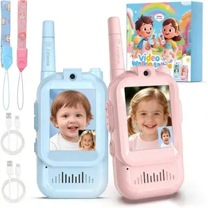 Upgraded second generation Children Video Intercom 2.0-Inch Ips Screen, Cute Pair Kids Walkie Talkie Long-Distance Communication Exploration, Take photos,Built-in photo album.Christmas gift for kids , Student Intercoms Outdoor