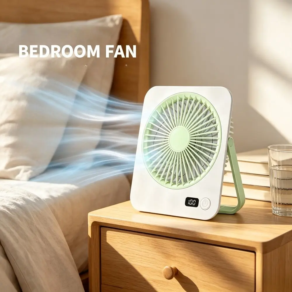 1pc Portable Mini Desktop Fan - 5-Speed Adjustable, Foldable Stand, Silent Cooling - Suitable for Camping, Travel, Outdoor & Indoor Leisure Use