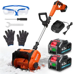 YOFIDRA Cordless Snow Blower 12-Inch, 800W Brushless, Dual 4.0Ah Batteries, Fast Charger Included, 20ft Snow Throwing Distance, 7in Clearing Depth for Sidewalk & Driveway