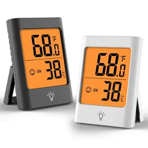 Indoor Thermometer for , 2pack Hygrometer Humidity Meter Humidity Sensor with Backlight for Bedroom Greenhouse Garage.